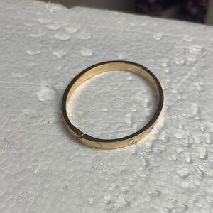 Elegant Gold and Black Bangle Bracelet